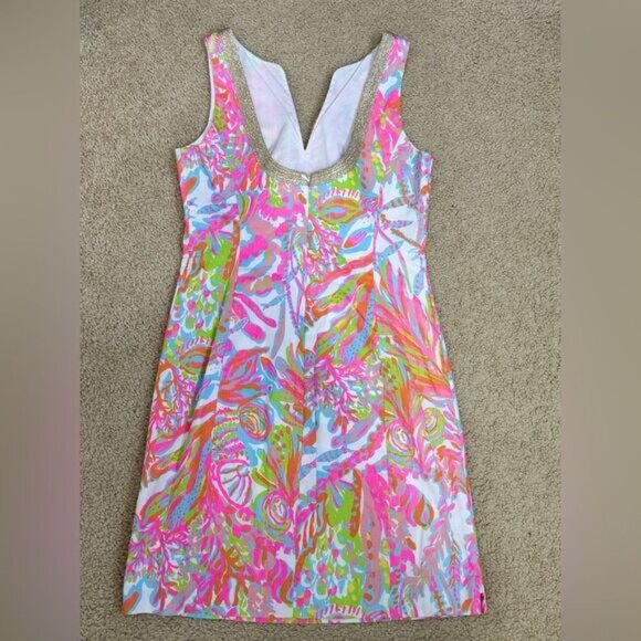 Lilly Pulitzer Janice Scuba To Cuba Shift Dress Sz 4 - Picture 4 of 13